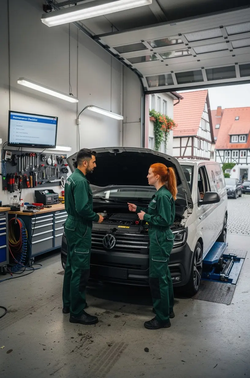 Flottenmanager plant routinemäßigen Service für Firmenwagen anhand kalendarischer Übersicht zur Vermeidung von Ausfallzeiten.